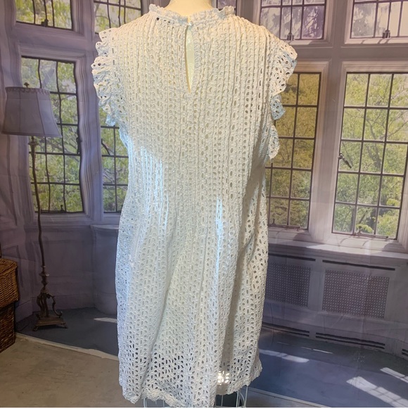 Madewell Eyelet Pintuck Dress Spring Summer Cotton White XXL Ruffles Cute - Picture 5 of 14
